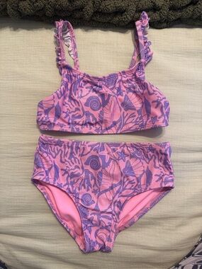 Cat & Jack Pink Swimsuit with Purple Trim